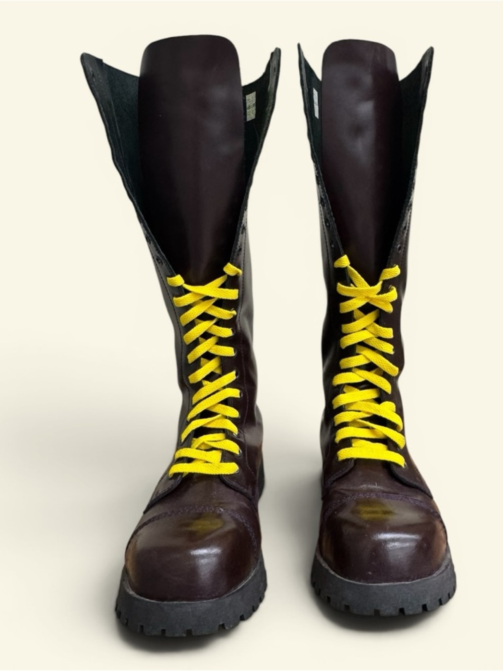 Oxblood Boots & Braces Bordeaux Burgundy Rangers Boots 20 Hole Steel Toe SIZE 8 - Picture 2 of 16